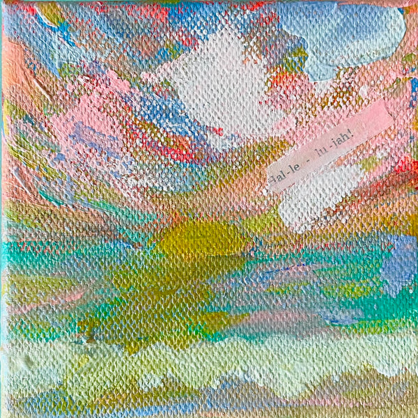 "Hallelujah" Original Abstract Sunset Painting 4x4 inches