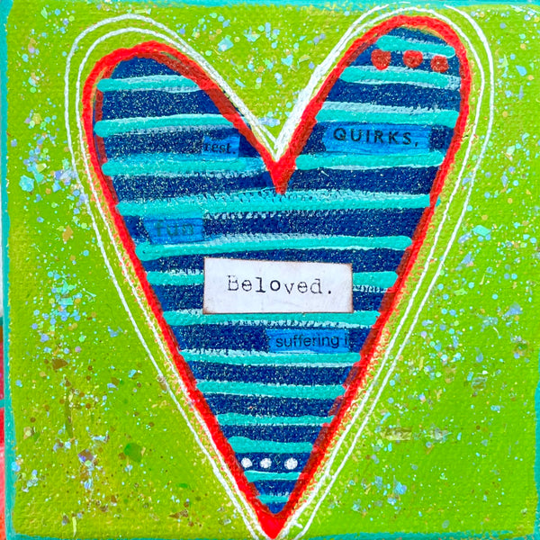 Blueberry and Aqua Stripes - Inside Out Heart Series