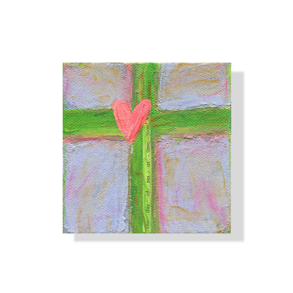 Purple and Green Cross "Resurrection" 4x4 inches: Cross Collection