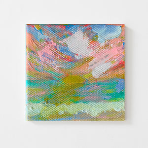 "Hallelujah" Original Abstract Sunset Painting 4x4 inches