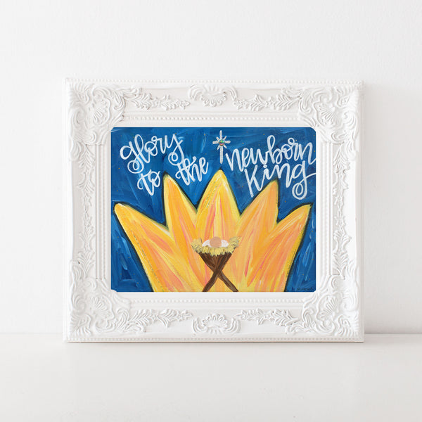 Nativity Art Print. Glory to the Newborn King.