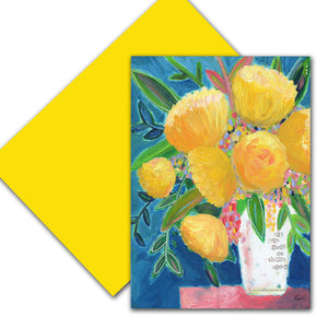 Set Your Heart on Things Above Floral Bouquet Note card