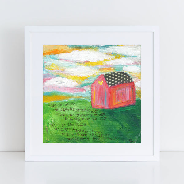 This is the Place. Red Barn house art.