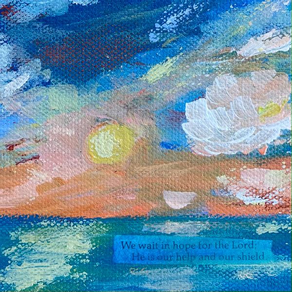 "Pour Forth Speech" Original Abstract Sunset Painting 6x6 inches