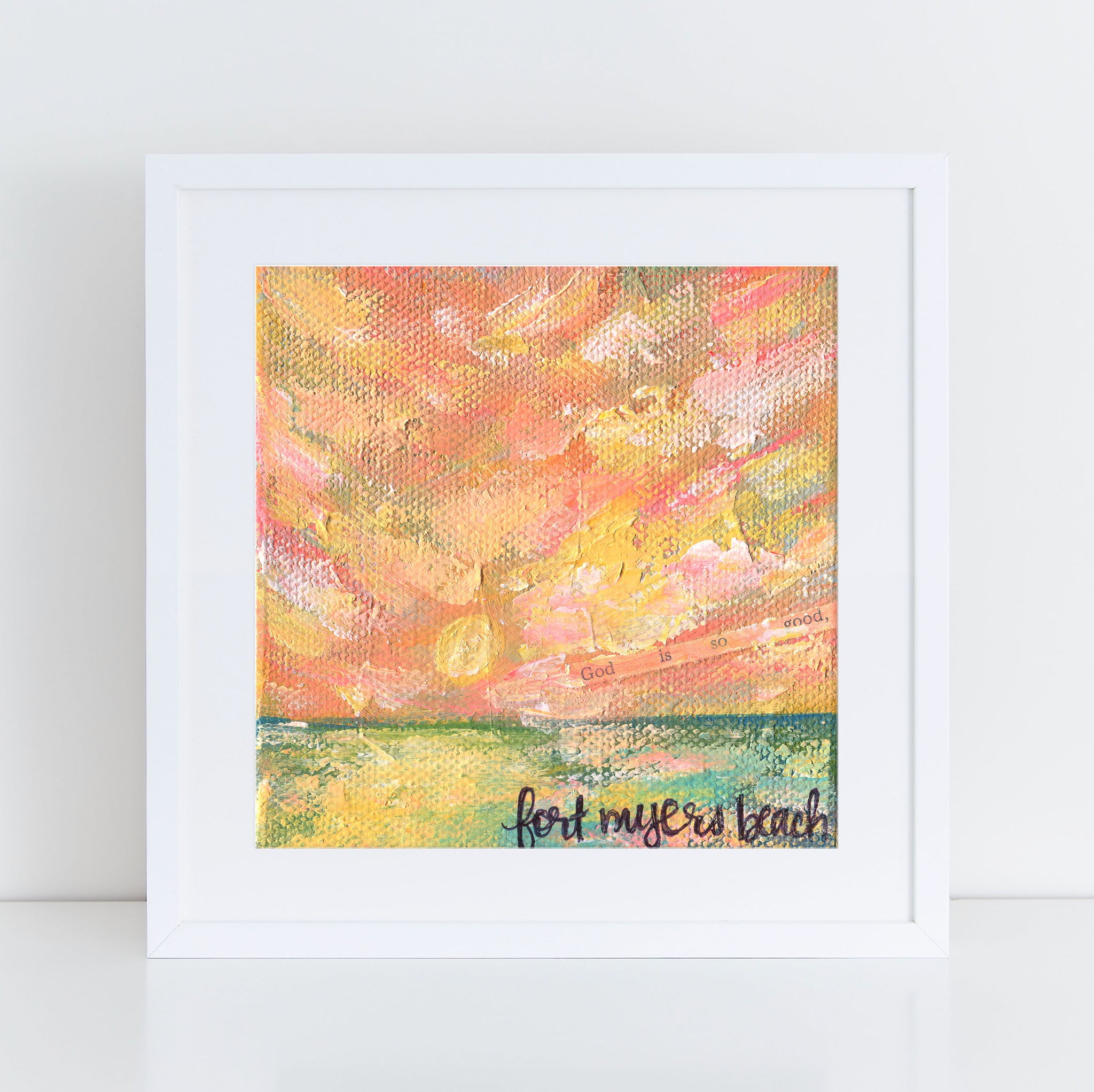 Abstract Sunset Art Print: "We'll Be Back Someday" Fort Myers Beach