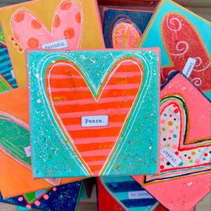 Tangerine and Bubble Gum Stripes - Inside Out Heart Series