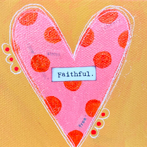 Tangerine and Bubble Gum Dots  - Inside Out Heart Series