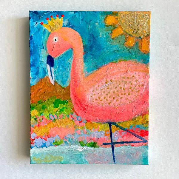 Flora Flamingo: Dreamscapes Collection 11x14 inch original canvas art