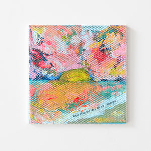 "Give Him Glory" Original Abstract Sunset Painting 4x4 inches