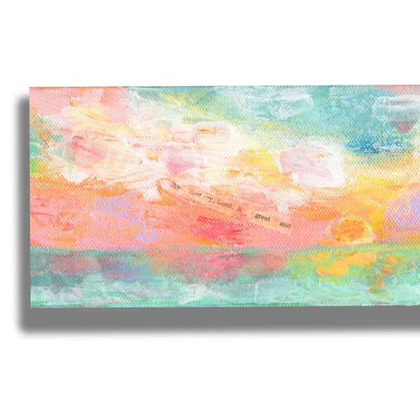 "Great Mercy" Abstract Sunset Painting 4x12 inches