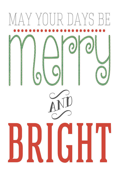 Merry and Bright print • Christmas printable decor • Holiday wall art • Christmas Sign • Typography • Red and Green decor • Instant Download