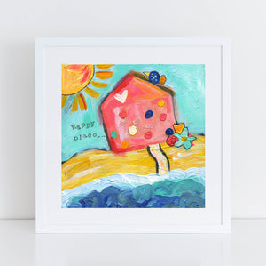 This is my happy place beach house art print