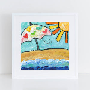 Beach umbrella art print