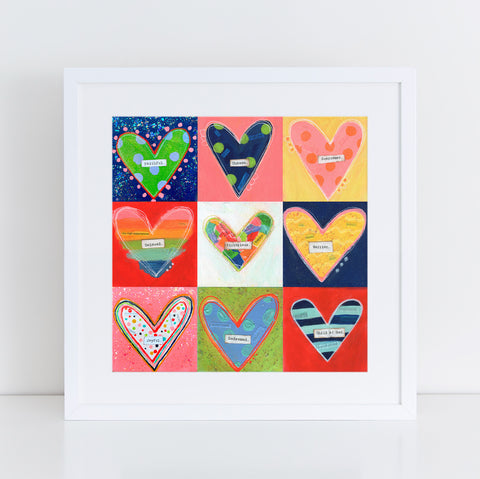 Inside Out 9 hearts Art Print