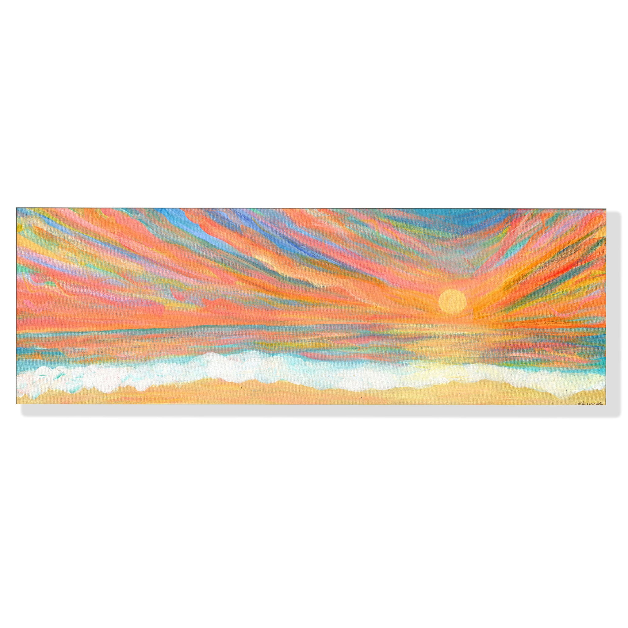 Large Original Panoramic Sunset Painting: "Surely Goodness & Mercy" 12x36 inches