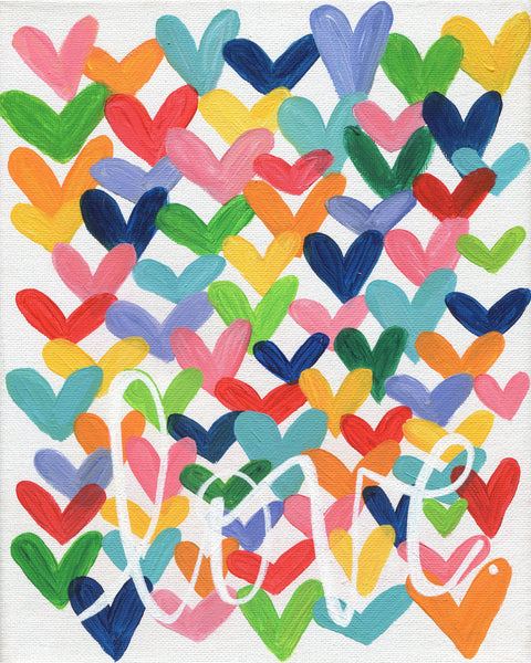 Love. Multi colored heart art print