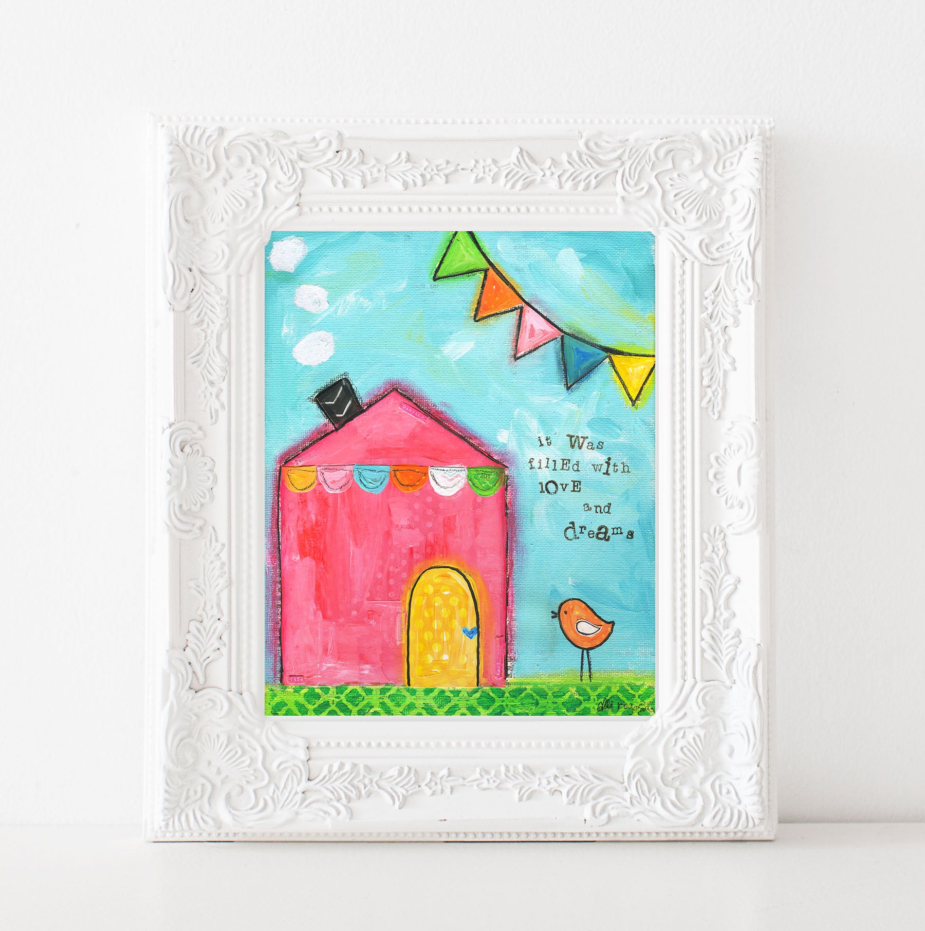 Colorful Pink House art print