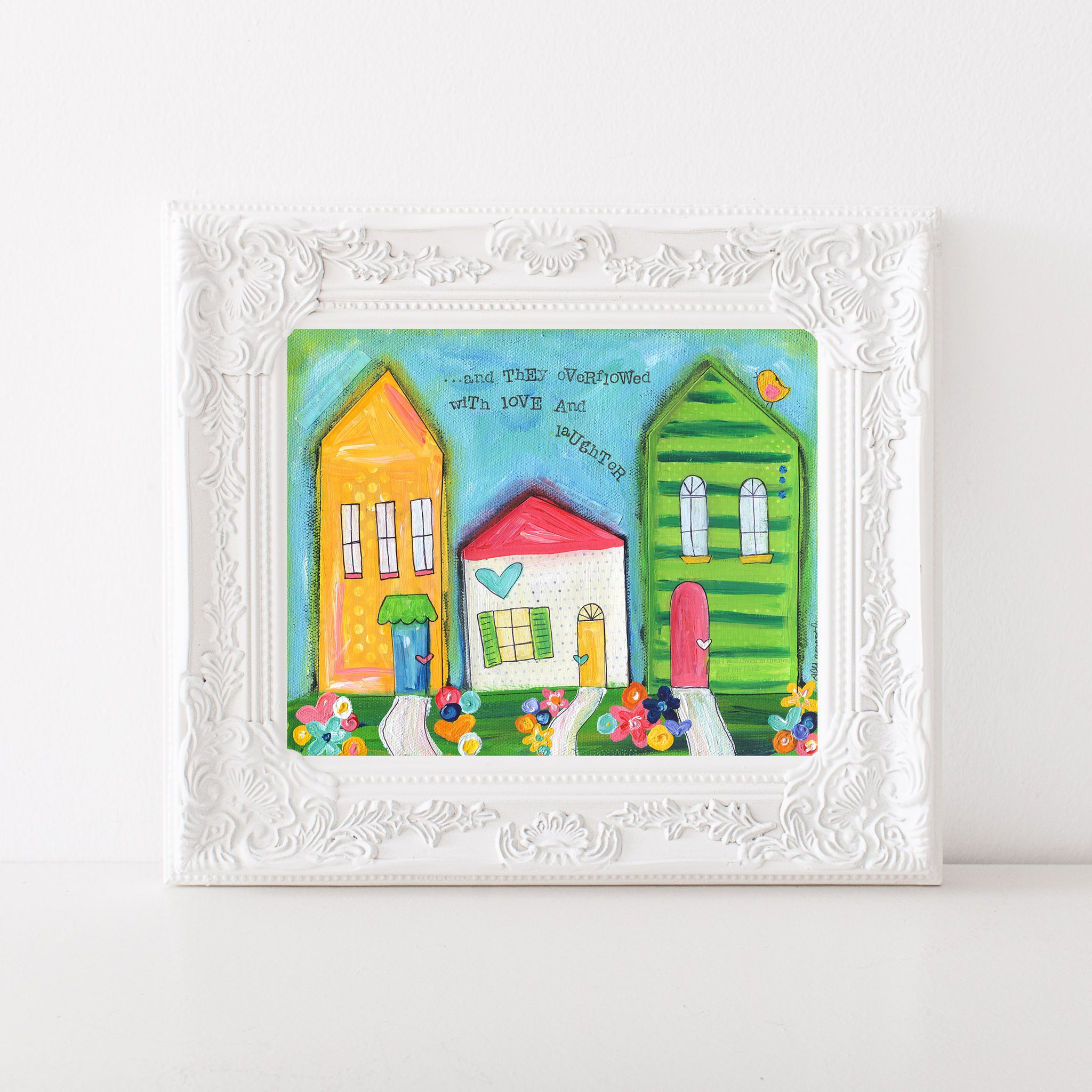 Love and Laughter Whimsical House Art Print
