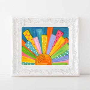 bright, colorful and cheeful painting on 16x20 canvas Framed Art